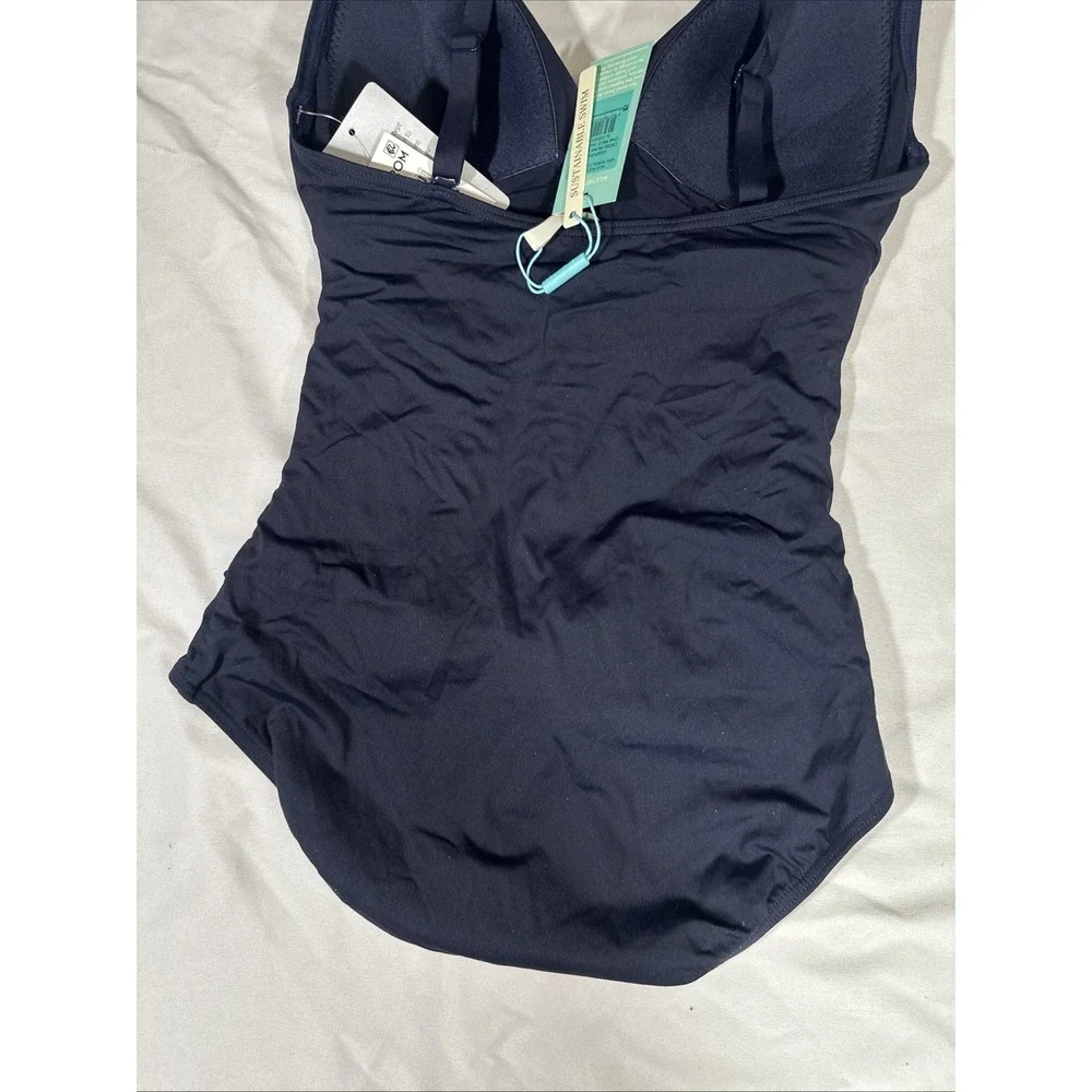 NWT $119 Sea Level [ 6 US ] Cross Front Multifit One-Piece Swimsuit‎ Blue#6926